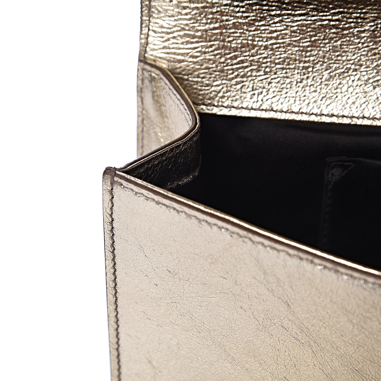 Saint Laurent Metallic Calfskin Monogram Large Belle De Jour Clutch Gold 11 of 12