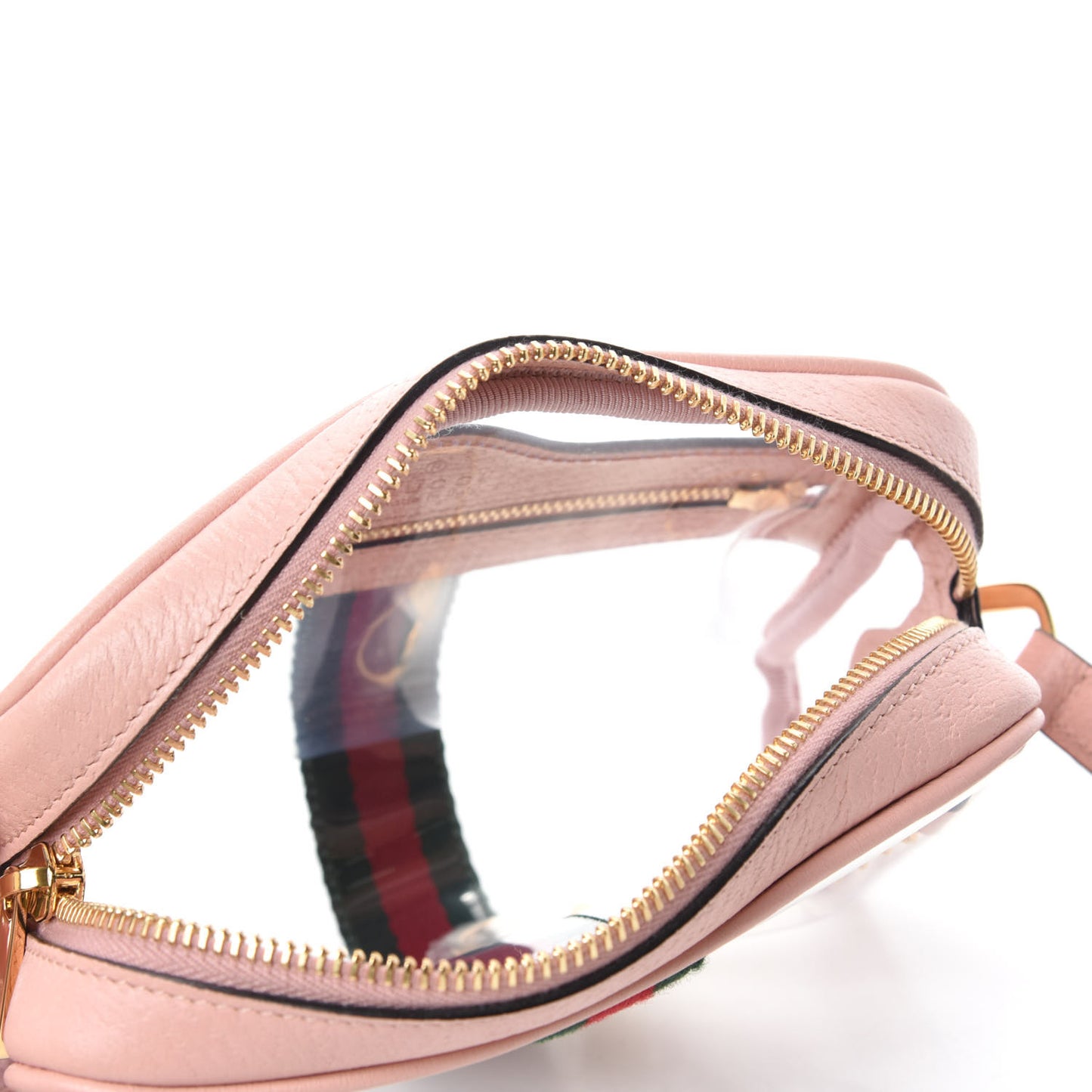 Vinyl Web Mini Ophidia Transparent Shoulder Bag Perfect Pink
