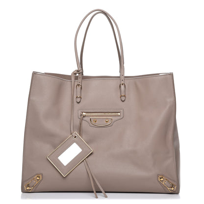Balenciaga Grained Calfskin Gold Metallic Edge Hardware Papier A4 Tote Beige 1 of 8