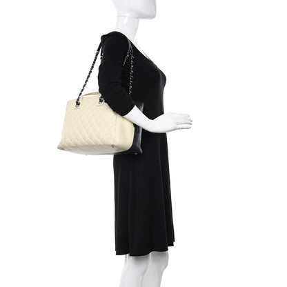 Chanel Calfskin Quilted Large Feather Weight Bowling Bag Black Ivory 2 of 26