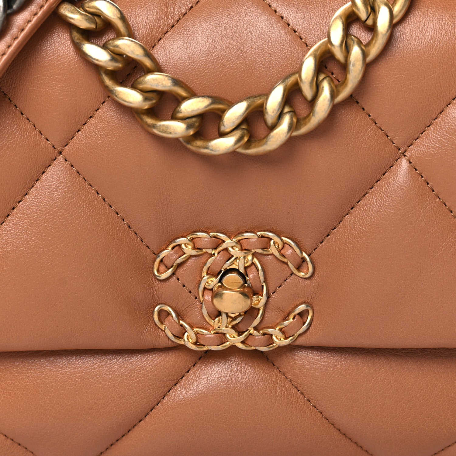 Chanel Lambskin Quilted Medium Chanel 19 Flap Brown 8 of 11