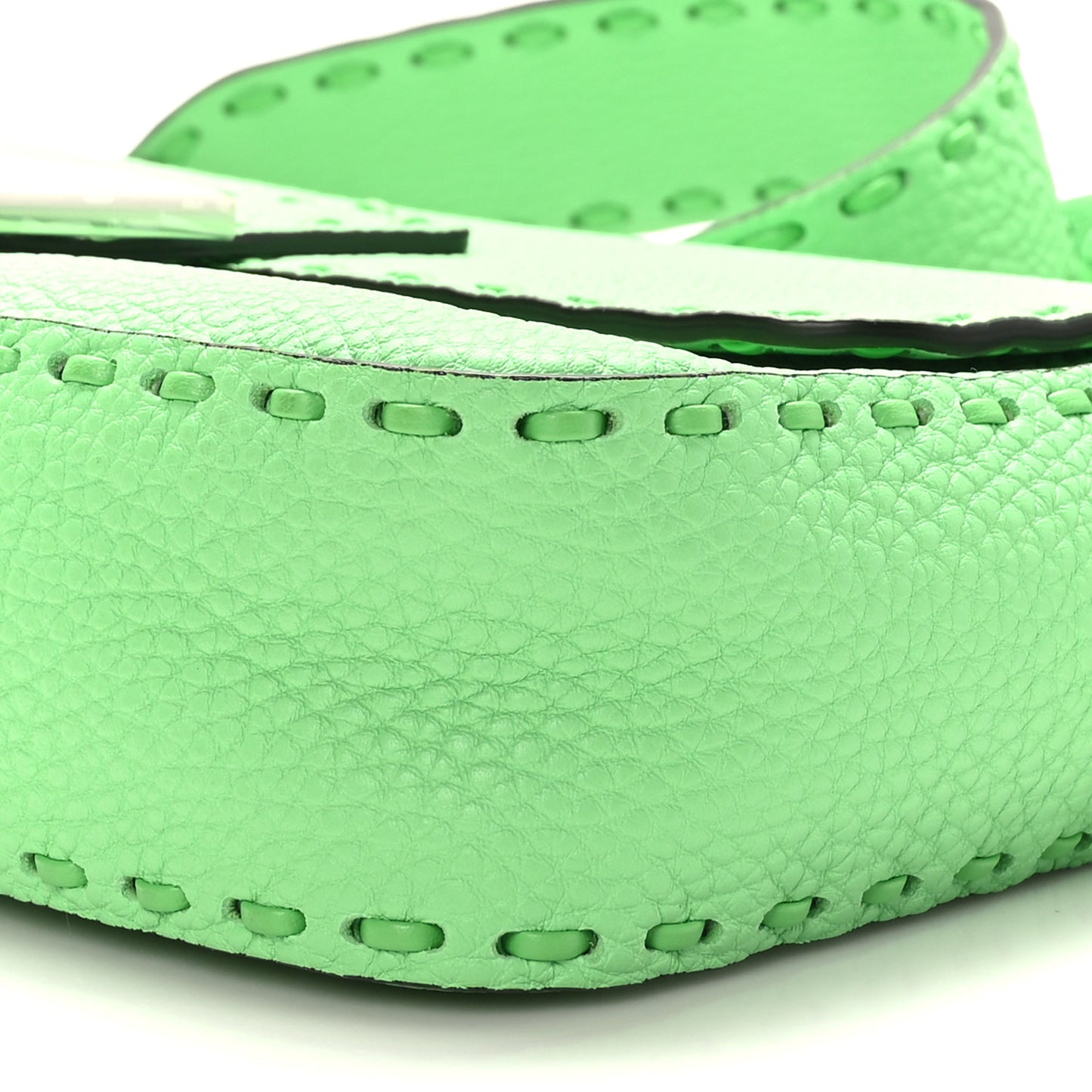 Cuoio Roma Sellerissima Nappa Sintetica Tape Stitch Baguette Edamame