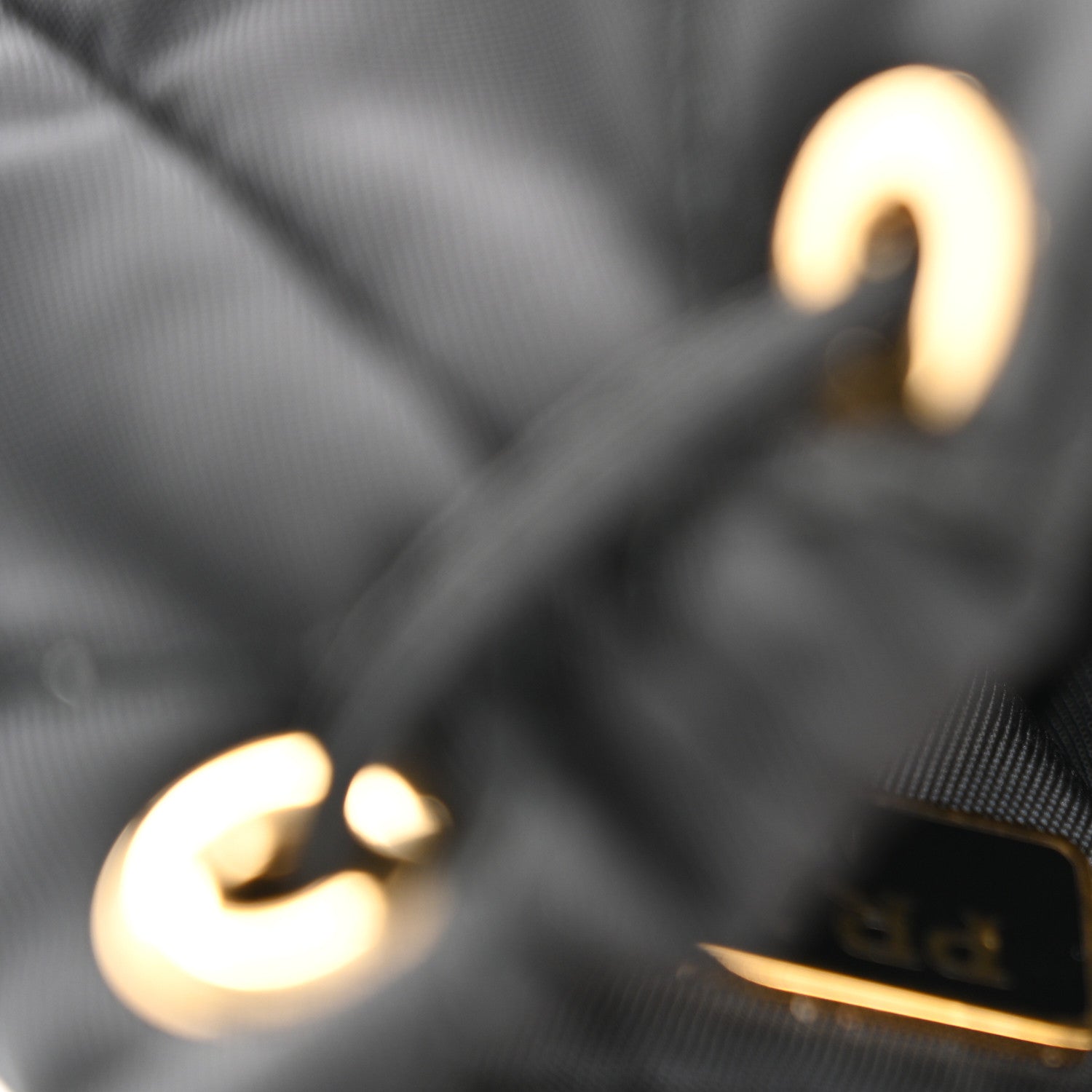 Prada Re-Nylon Quilted Metal Triangle Logo Mini Drawcord Pouch Shoulder Bag Black 8 of 16