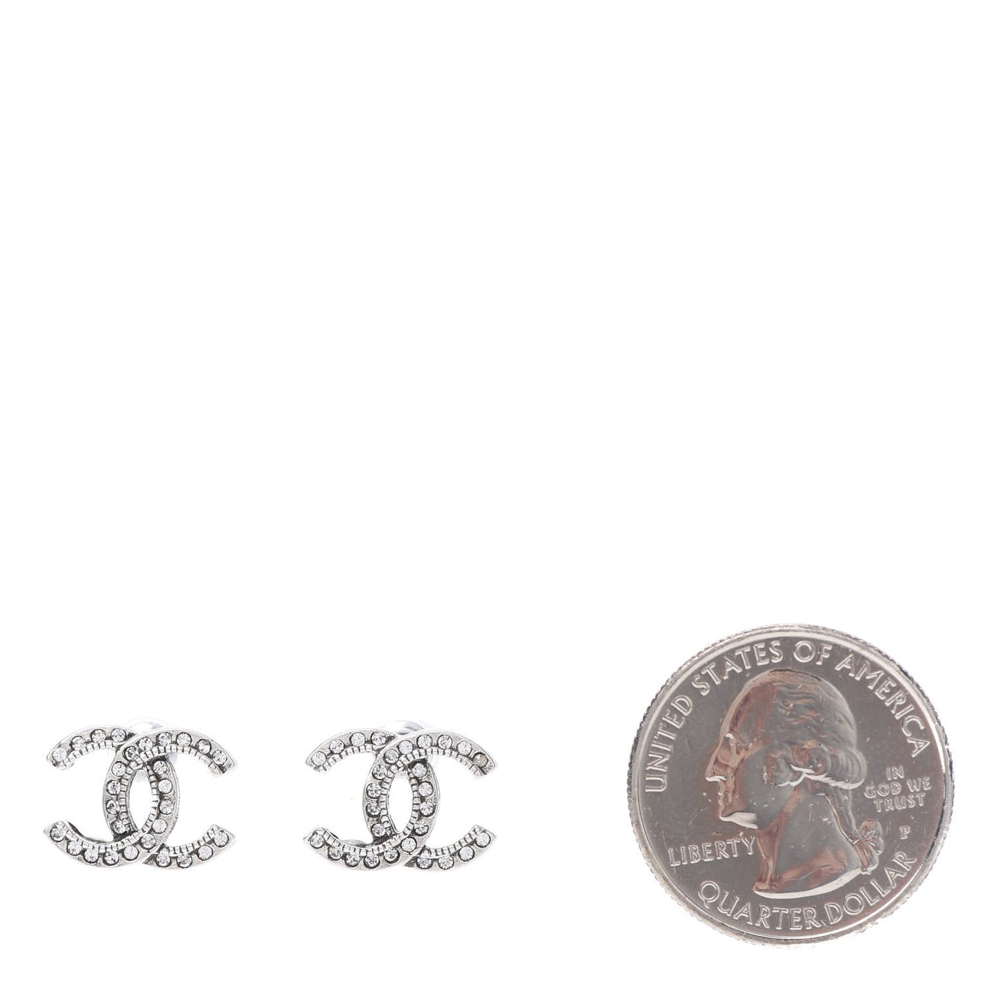 Crystal Timeless CC Earrings Silver