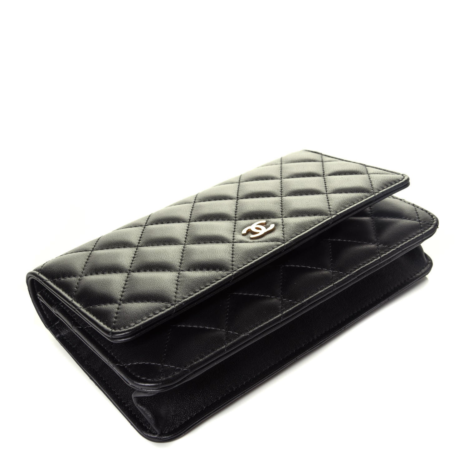 Chanel Lambskin Quilted Wallet On Chain WOC Black 4 of 10
