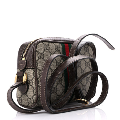 Gucci GG Supreme Monogram Web Mini Ophidia Shoulder Bag Brown 3 of 11