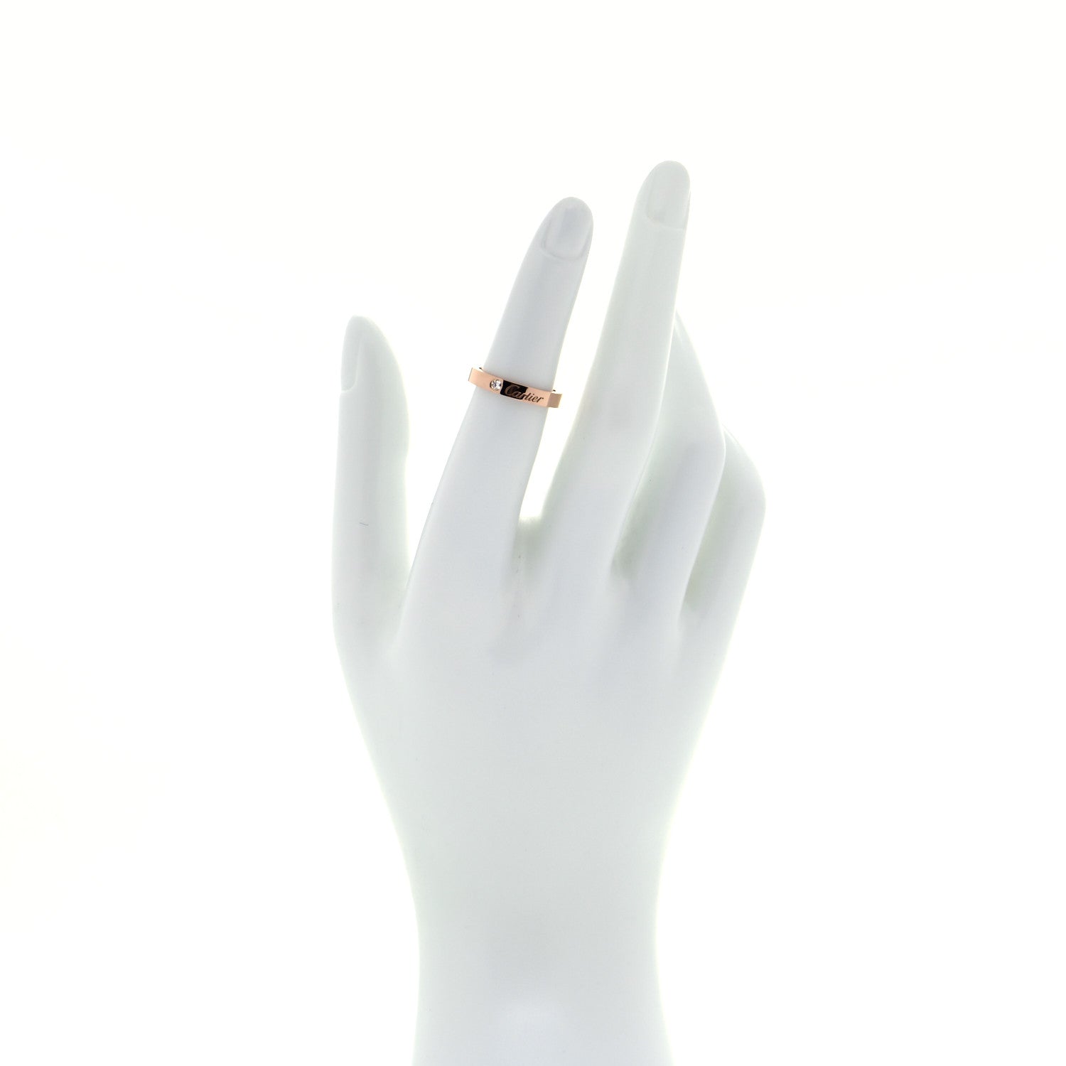 Cartier 18K Pink Gold Diamond 3mm C De Cartier Wedding Band Ring 49 4.75 2 of 6