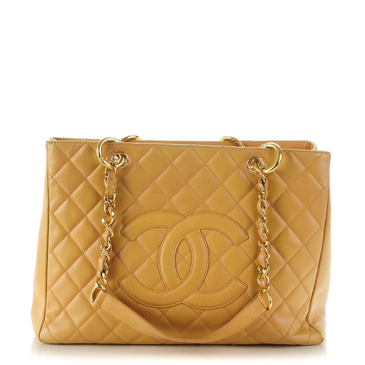 Caviar Quilted Grand Shopping Tote GST Beige