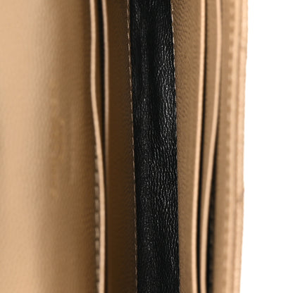 Saint Laurent Grain De Poudre Matelasse Chevron Small Monogram Envelope Wallet Dark Latte 5 of 8