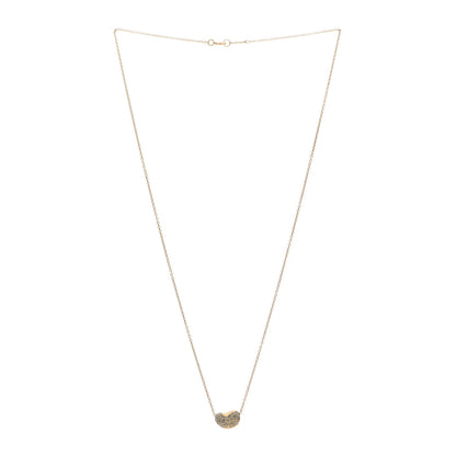 Tiffany 18K Yellow Gold Diamond Elsa Peretti Bean Pendant Necklace 3 of 7