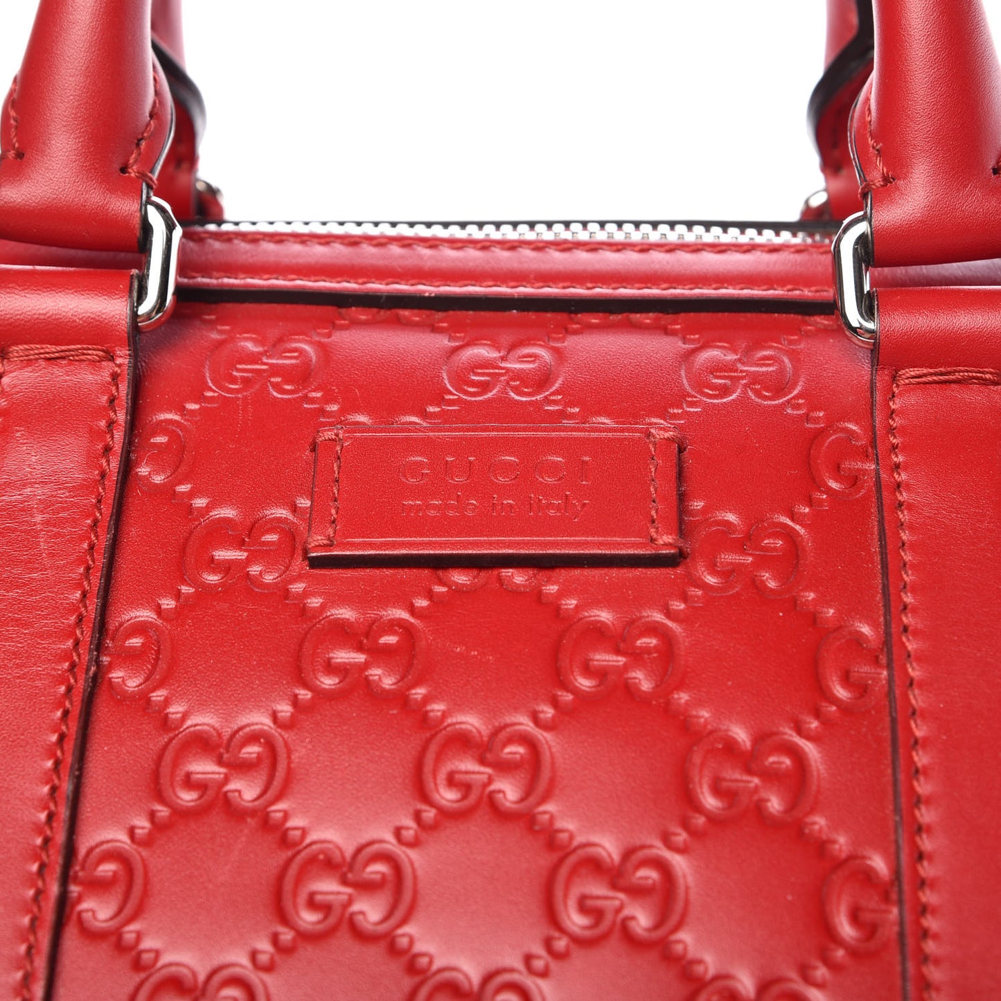 Guccissima Signature Large Duffle Hibiscus Red