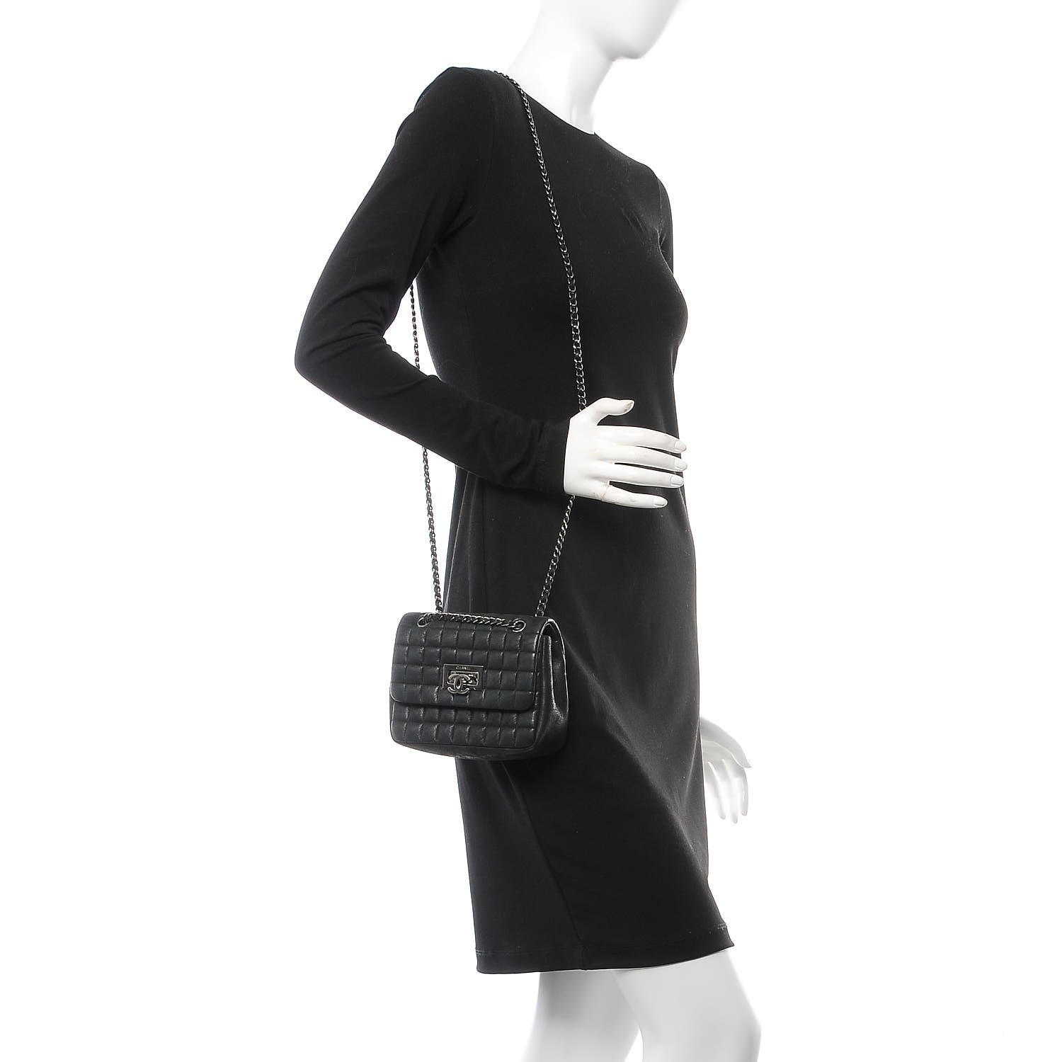 Chanel Iridescent Calfskin Square Quilted Mini Flap Black 2 of 11