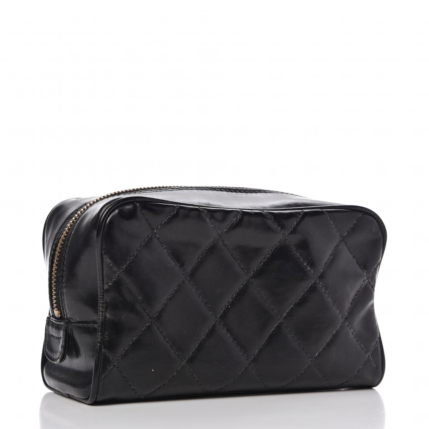 Lambskin Quilted Cosmetic Case Black