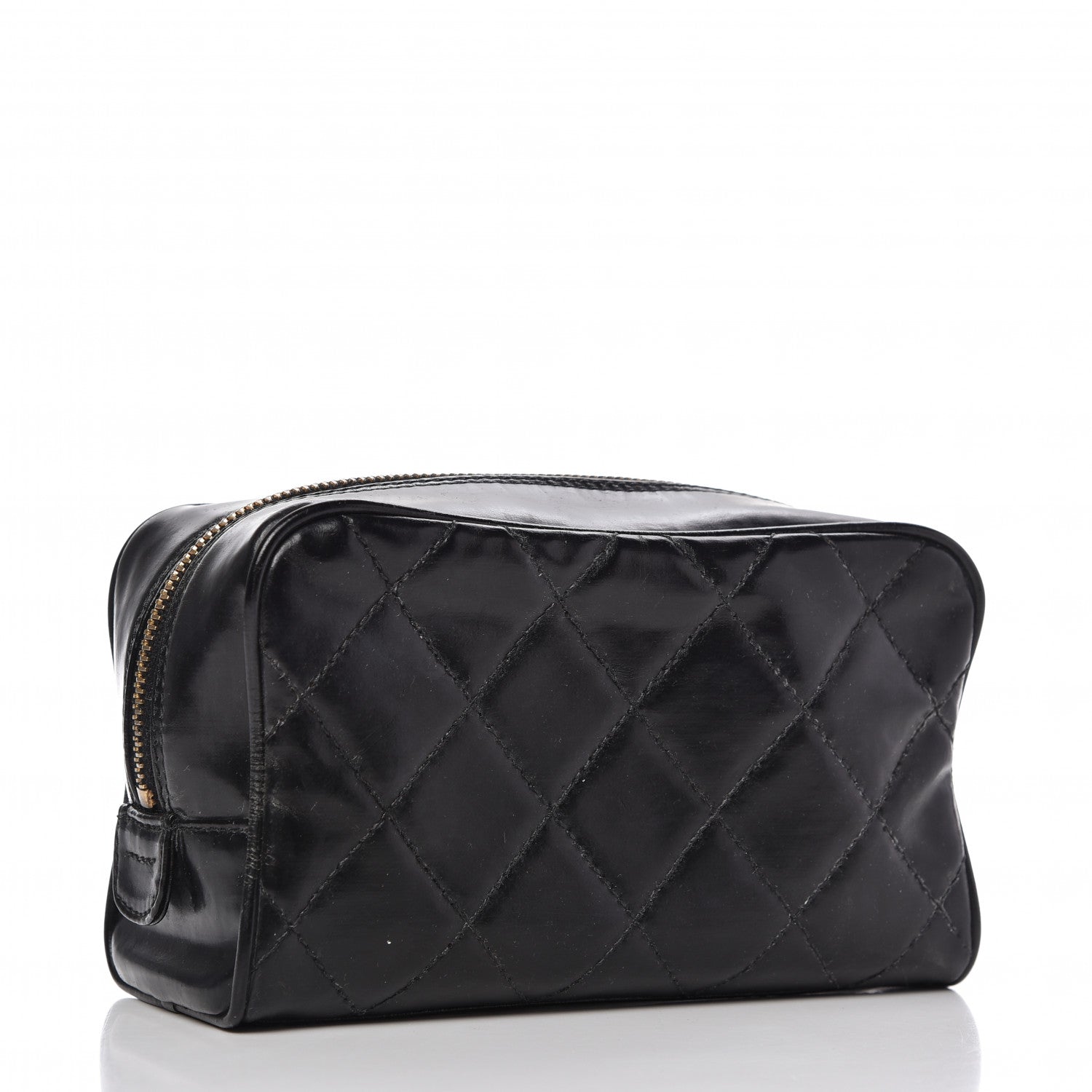 Chanel Lambskin Quilted Cosmetic Case Black 3 of 9