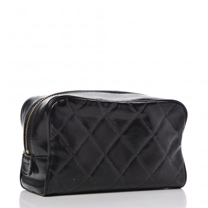 Chanel Lambskin Quilted Cosmetic Case Black 3 of 9