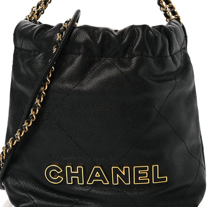 Chanel Shiny Caviar Quilted Mini Chanel 22 Black 8 of 12