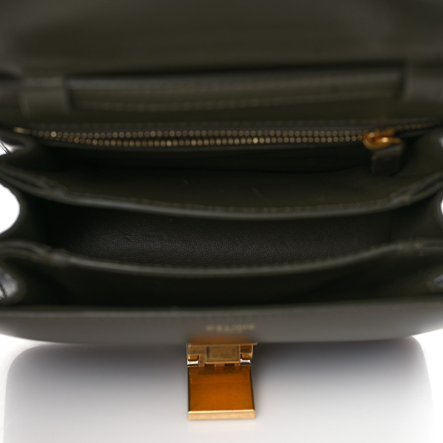 Celine Box Calfskin Small Classic Box Flap Bag Dark Olive 4 of 8