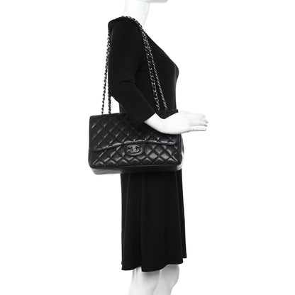 Chanel Caviar Quilted Jumbo Single Flap Black 2 of 13