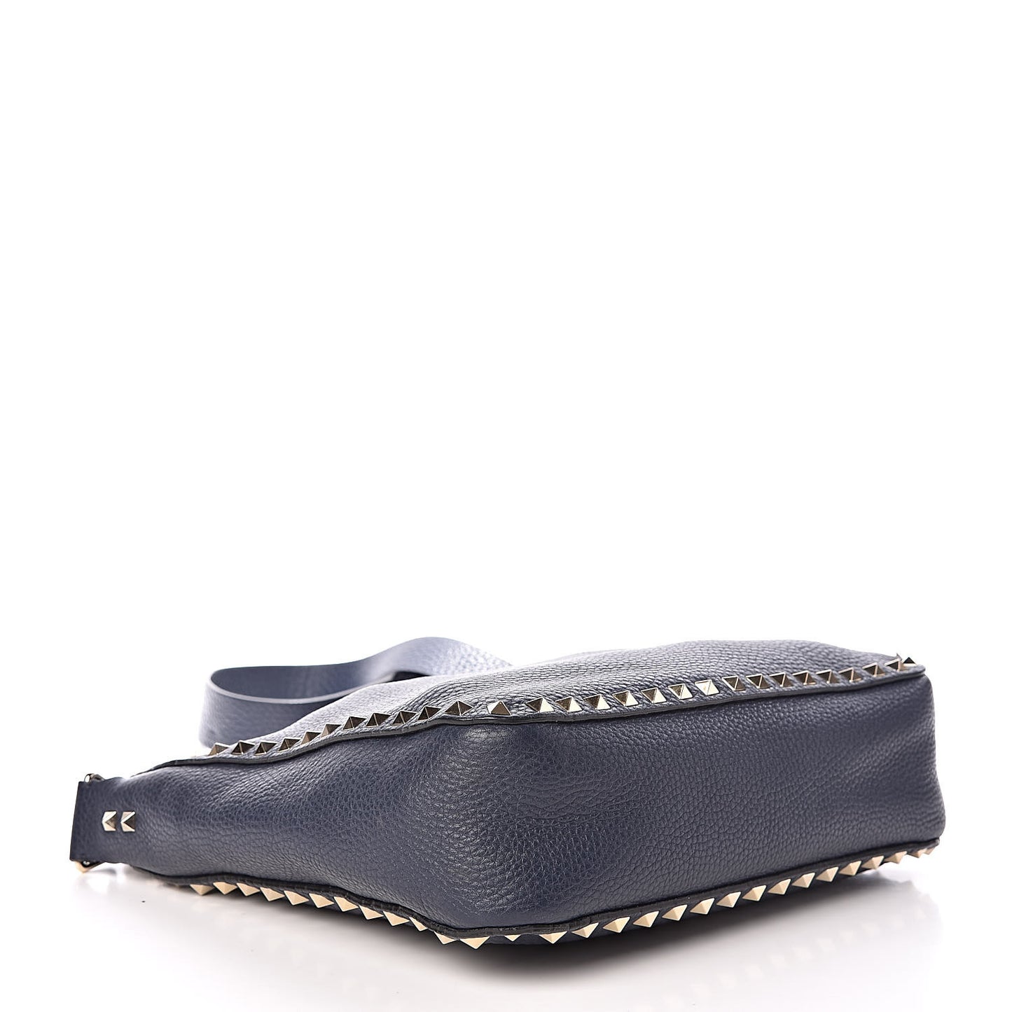 Pebbled Calfskin Small Rockstud Flip-Lock Messenger Bag Marine