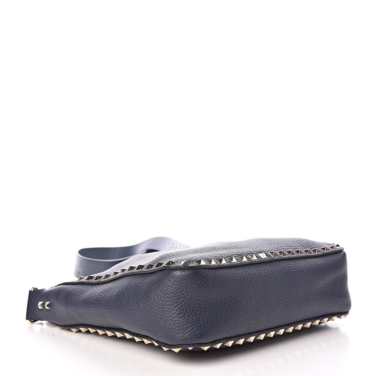 Valentino Garavani Pebbled Calfskin Small Rockstud Flip-Lock Messenger Bag Marine 4 of 10