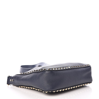Valentino Garavani Pebbled Calfskin Small Rockstud Flip-Lock Messenger Bag Marine 4 of 10