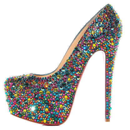 Christian Louboutin Crystal Suede Burma Daffodile Strass 160 Pumps 39 Multicolor 1 of 6