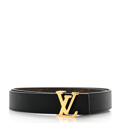 Louis Vuitton Calfskin Monogram 30mm LV Initiales Reversible Belt 85 34 Black 2 of 7