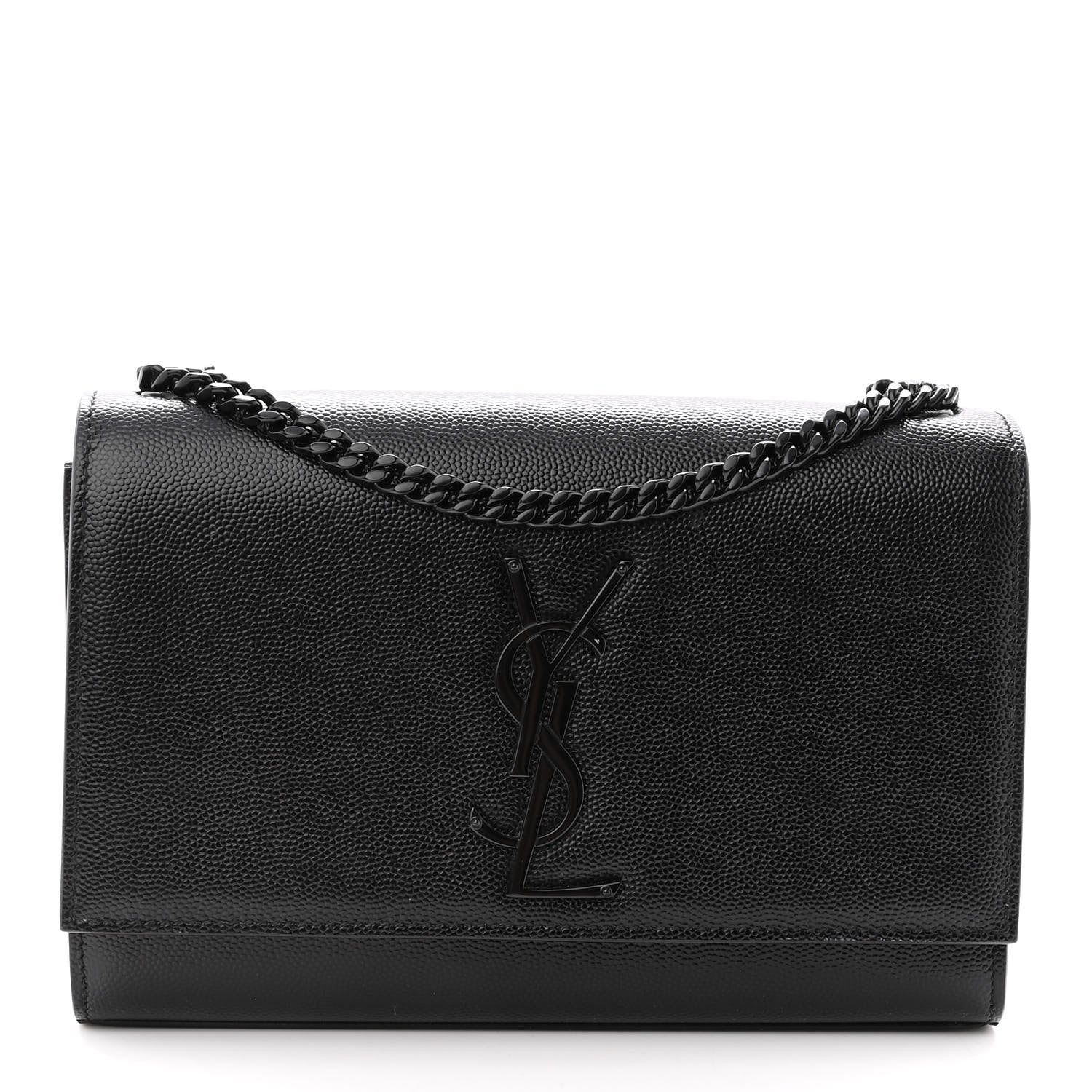 Saint Laurent Grain De Poudre Small Monogram Kate Satchel Black 1 of 8