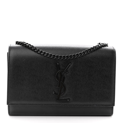Saint Laurent Grain De Poudre Small Monogram Kate Satchel Black 1 of 8