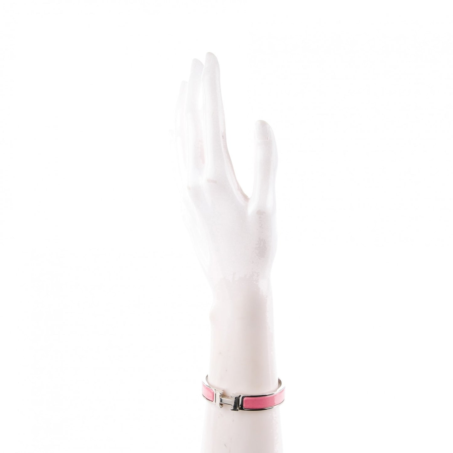 Narrow Enamel Clic Clac H Bracelet PM Rose Velours
