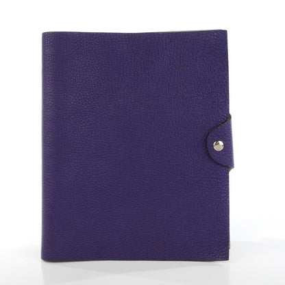 Hermes Taurillon Clemence Ulysse MM Notebook Cover Iris 4 of 10