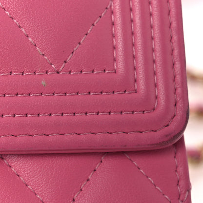 Chanel Lambskin Quilted Boy Square Wallet on Chain WOC Pink 14 of 14