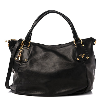 Prada Cervo Shine Tote Black 1 of 11