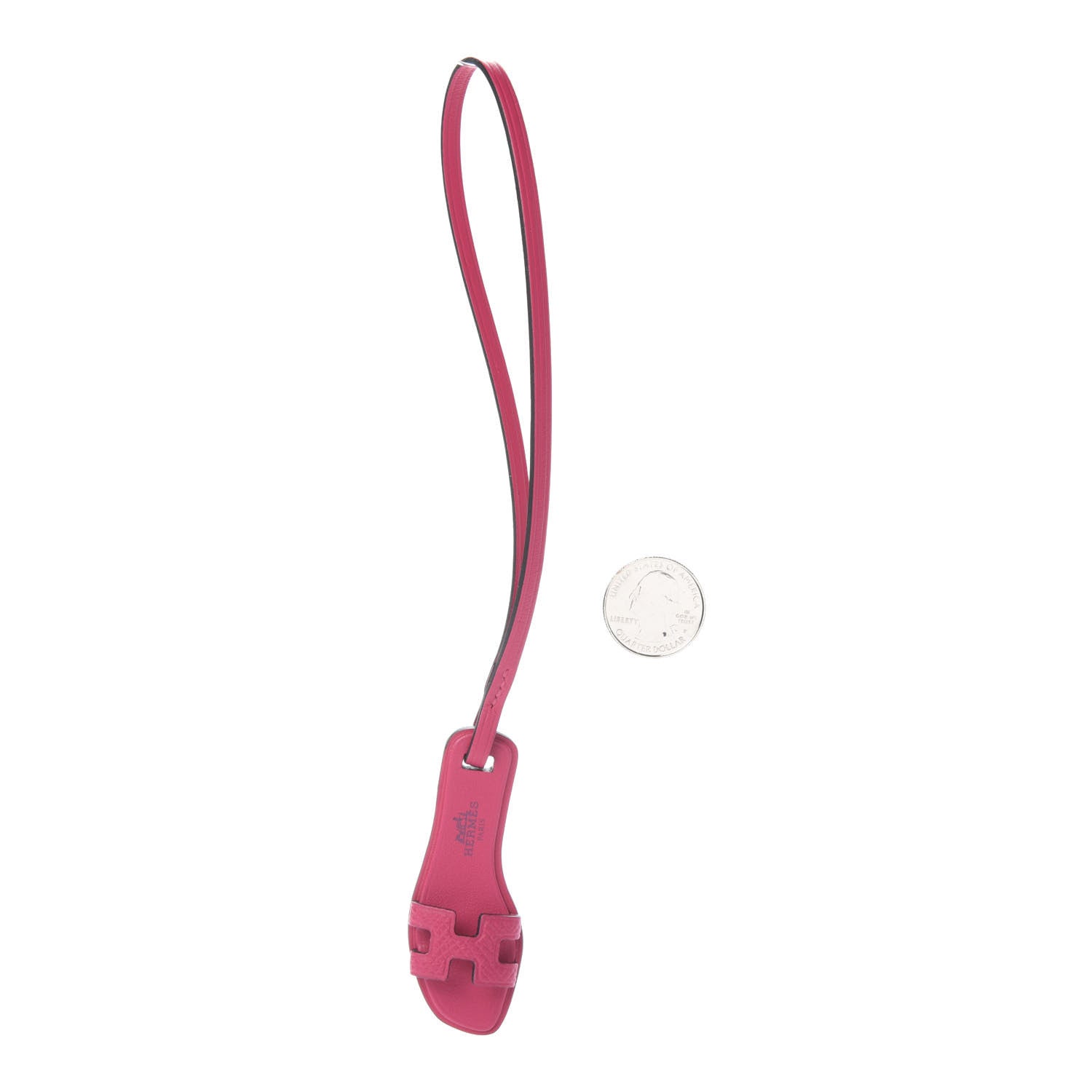 Hermes Epsom Butler Calfskin Hunter Oran Nano Bag Charm Rose Mexico 2 of 3