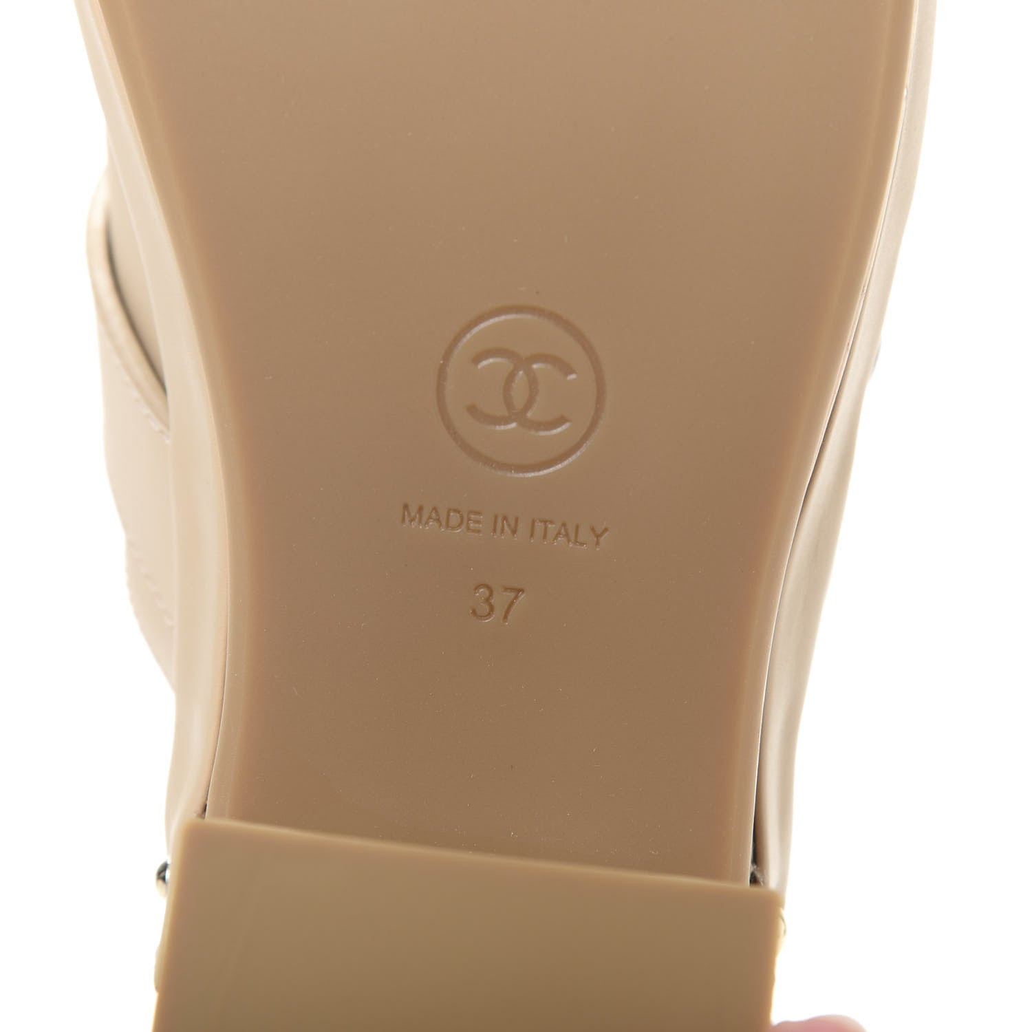 Chanel Calfskin CC Turn Lock Clogs 37 Beige 7 of 8