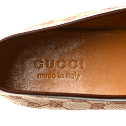 Gucci Canvas GG Monogram Horsebit Mens Jordaan Loafers 8 Beige Ruggine Light Brown 7 of 7