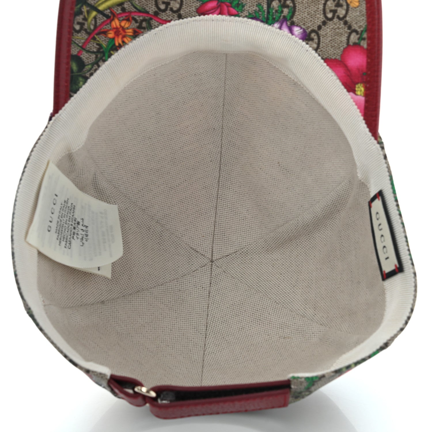Gucci GG Supreme Flora Claudia Baseball Hat 59 XL Red 7 of 11