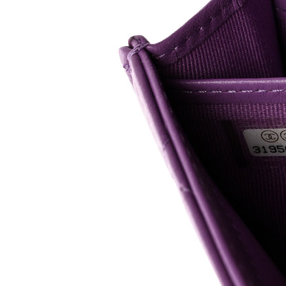 Chanel Lambskin Quilted Large Flap Wallet Purple 8 of 9