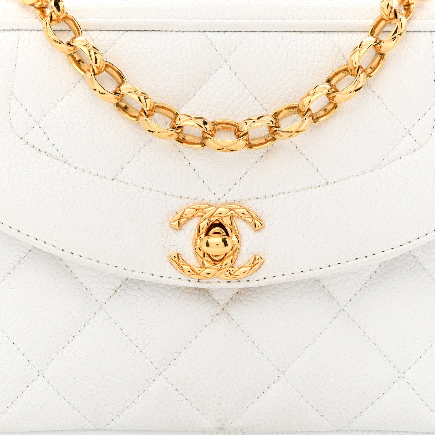 Chanel Caviar Quilted CC Camera Case White 9 of 13