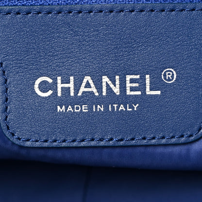 Chanel Tweed Fabric Deauville Biarritz Tote White Navy 6 of 10