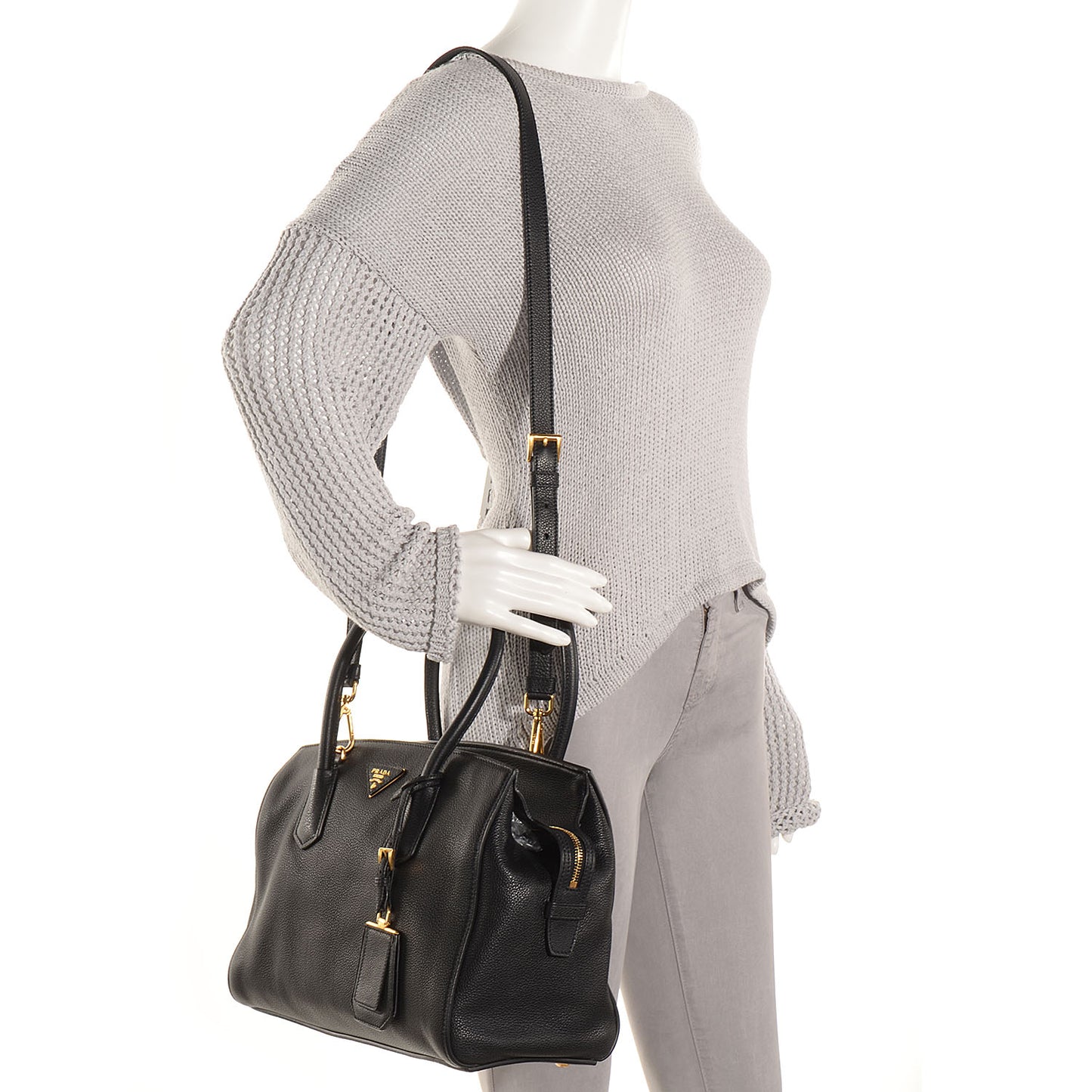 Vitello Grain Tote Black