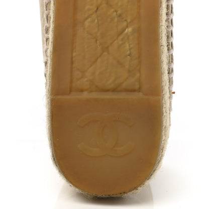Chanel Lambskin CC Espadrilles 38 Beige Black 8 of 10
