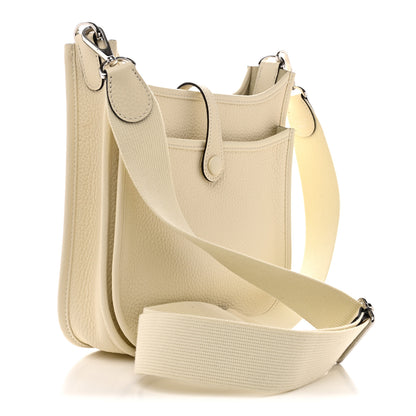Hermes Taurillon Clemence Evelyne 23 Poche III Cream 3 of 10