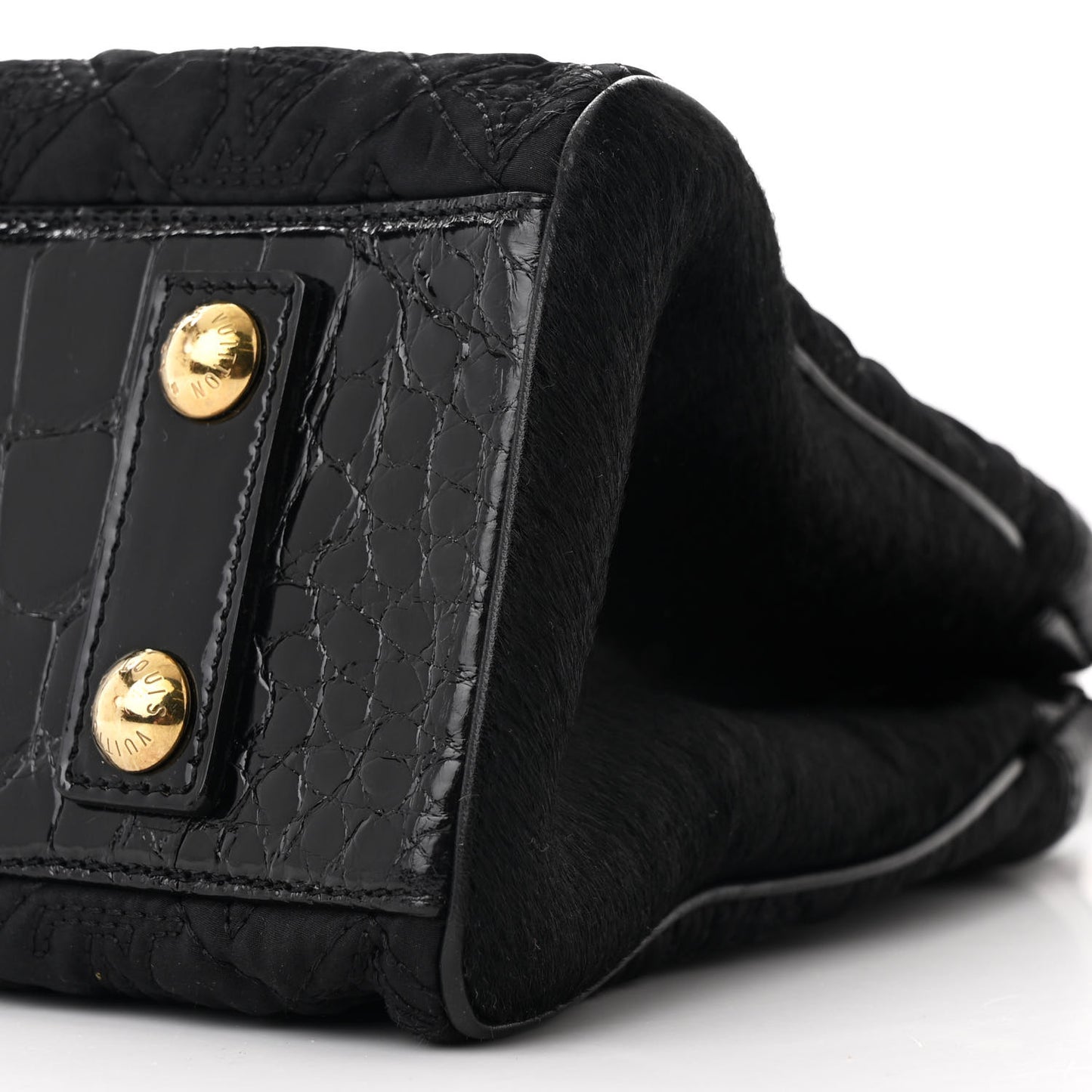 Monogram Silk Pony Hair Alligator Trim Linda Black