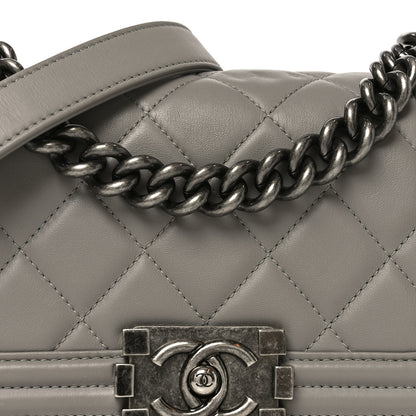 Chanel Calfskin Quilted Small Boy Flap Grey 7 of 9