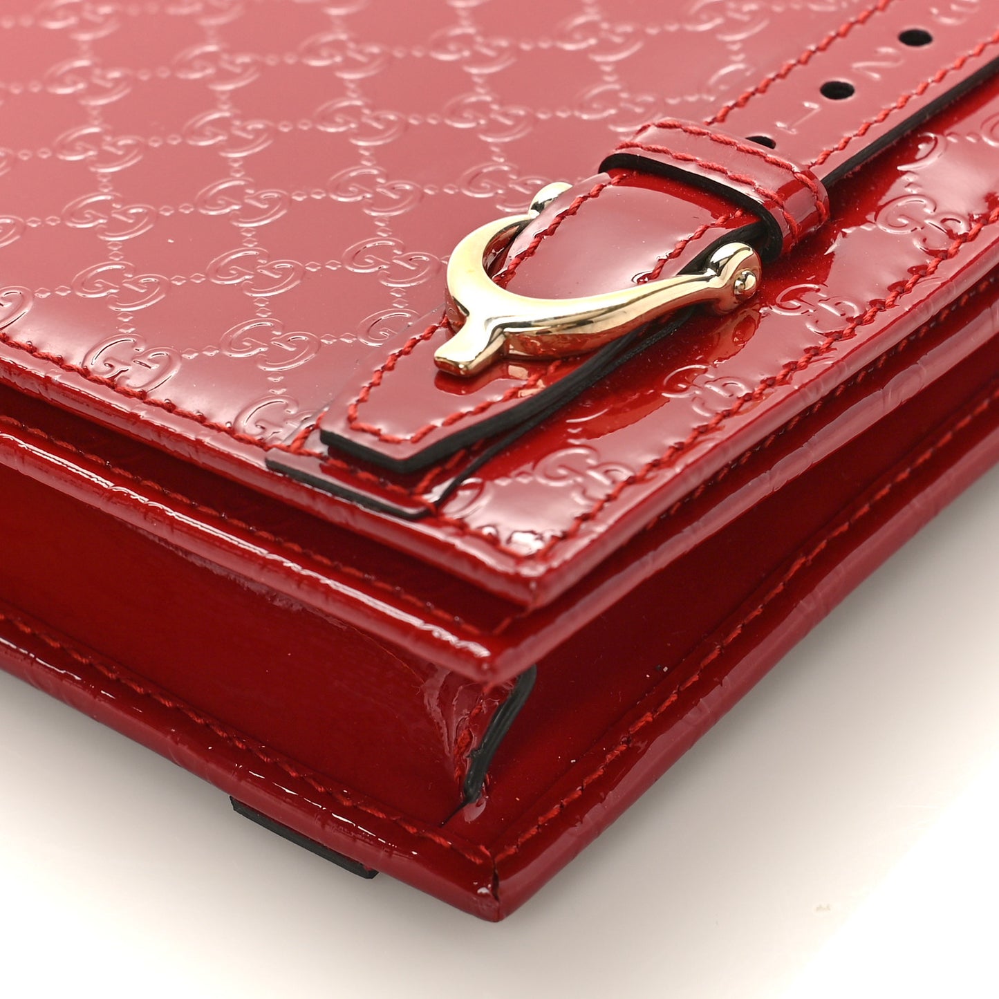 Patent Microguccissima Mini Nice Wallet Rose Bed