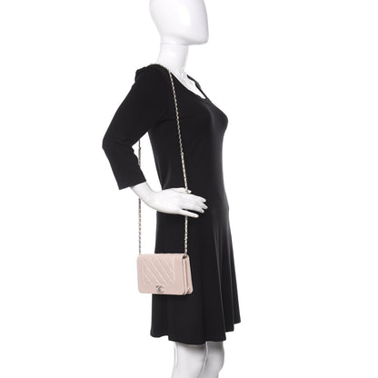 Chanel Caviar Quilted Vintage Mademoiselle Wallet On Chain WOC Beige 2 of 12