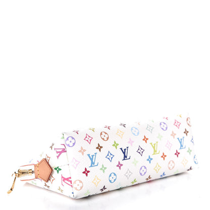 Louis Vuitton Monogram Multicolor Cosmetic Pouch White Litchi 4 of 6