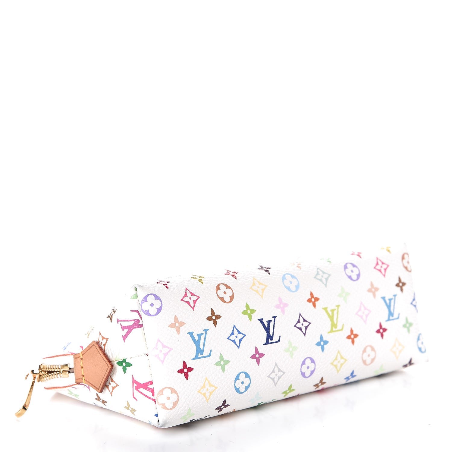 Louis Vuitton Monogram Multicolor Cosmetic Pouch White Litchi 4 of 6
