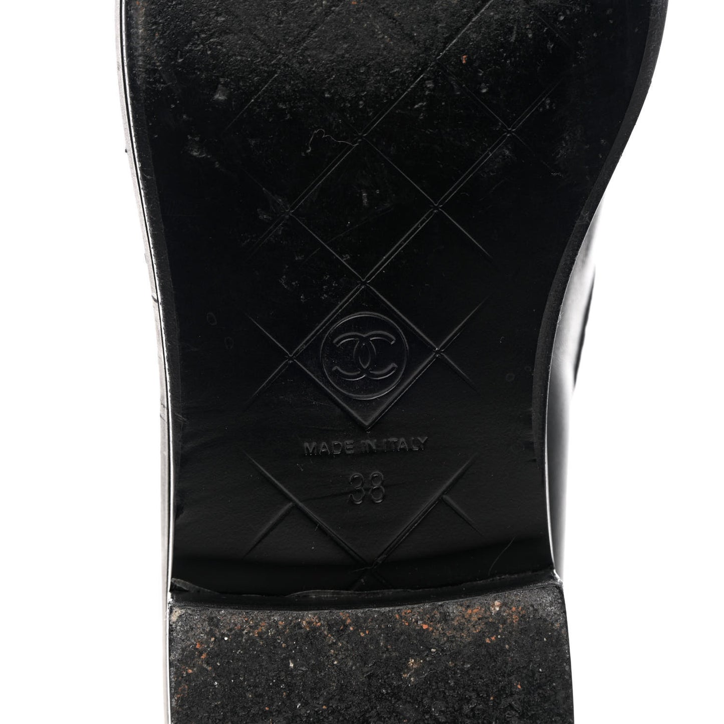 Lambskin Quilted CC Turnlock Loafers 38 Black